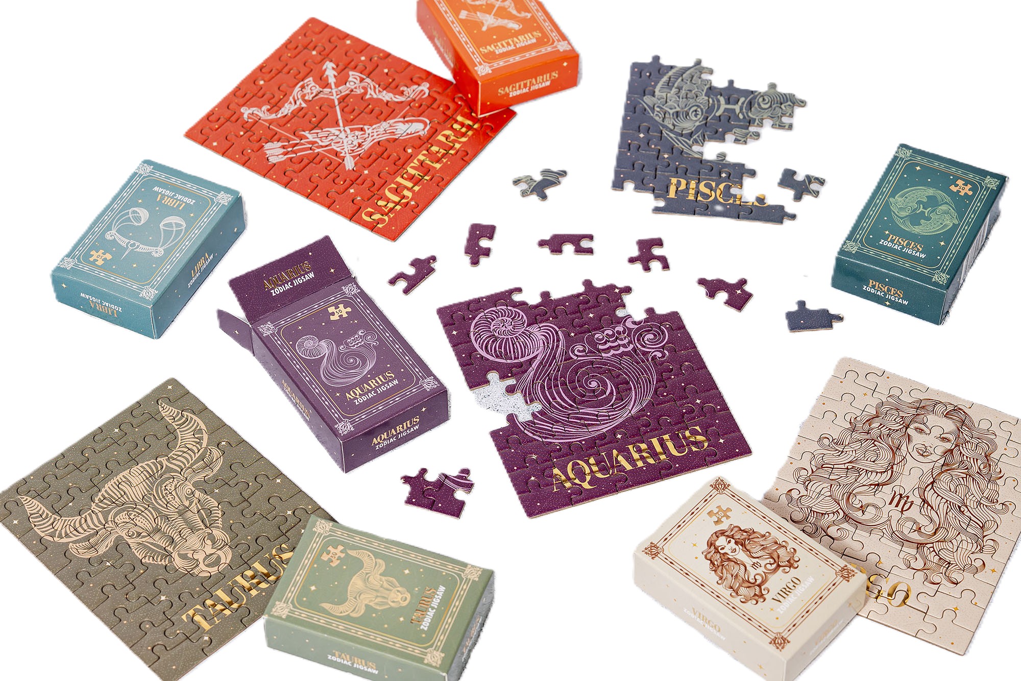 Cigno Astro - Product Zodiac Jigsaw Mini-Puzzles 12 Zodiac Signs Aries | Taurus | Gemini | Cancer | Leo | Virgo | Libra | Scorpio | Sagittarius | Capricorn | Aquarius | Pisces Brand: Professor Puzzle